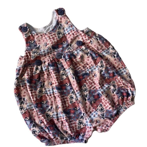 Vintage Grunge Floral Print Bubble Romper 24 Months - Picture 1 of 6
